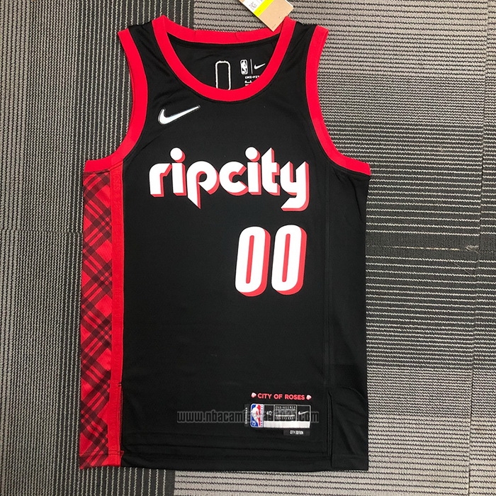 Camiseta Portland Trail Blazers Carmelo Anthony #00 Ciudad 2021-22 Negro